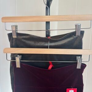 Spanx Women’s S Velvet High Waist Shaping Leggings Lot 2 Burgundy (NWT) & Green